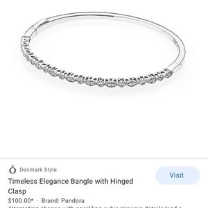 Pandora timeless elegance hinged bangle